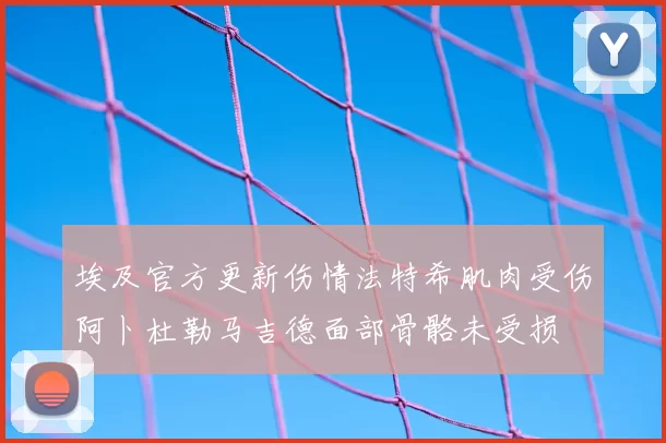 埃及官方更新伤情法特希肌肉受伤阿卜杜勒马吉德面部骨骼未受损